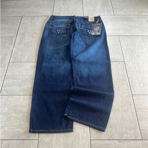 Interstate Baggy Fit Denim Jeans Blue Wide Leg Skater Streetwear 38 1040